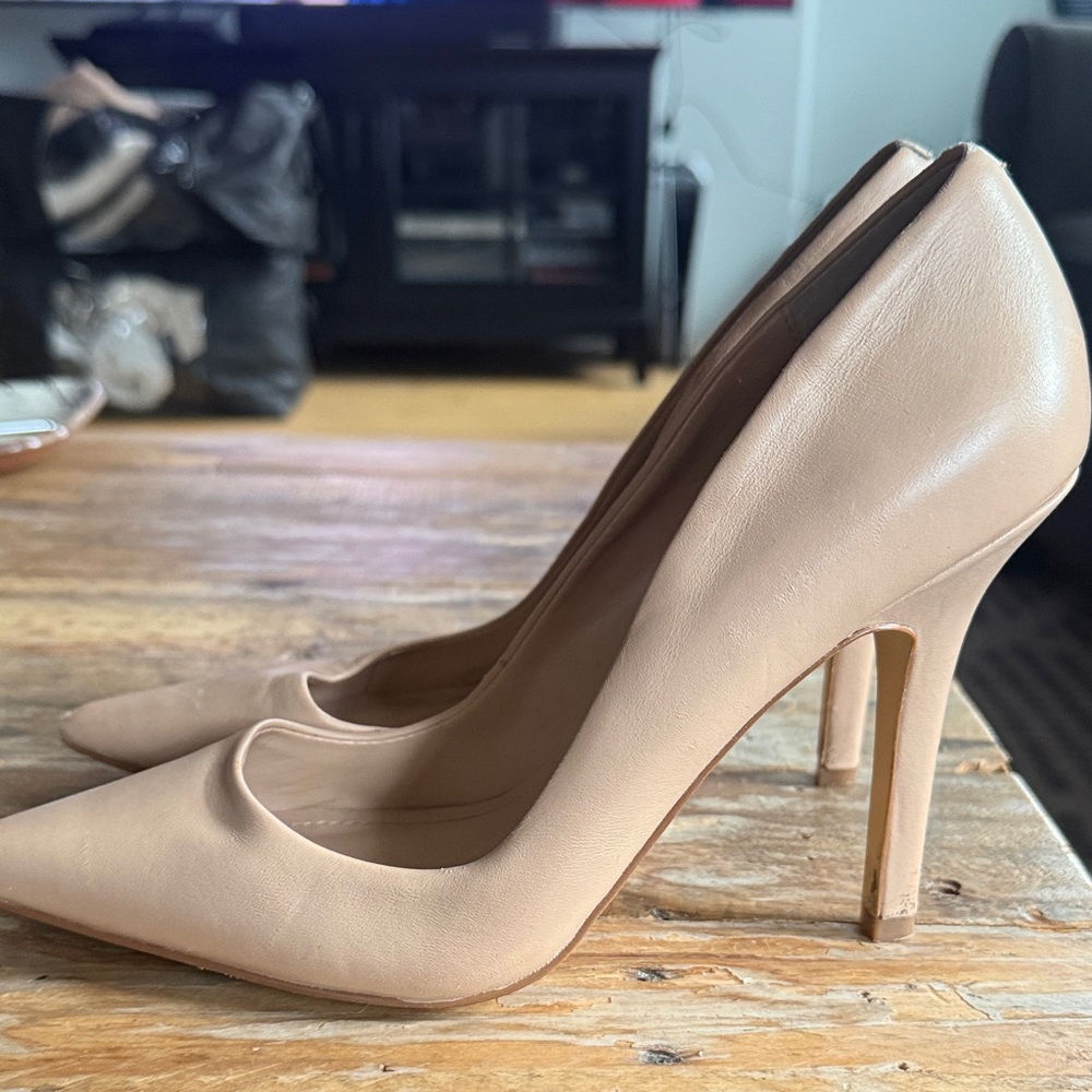 Charles David Nude Pointed-Toe Stiletto Pumps